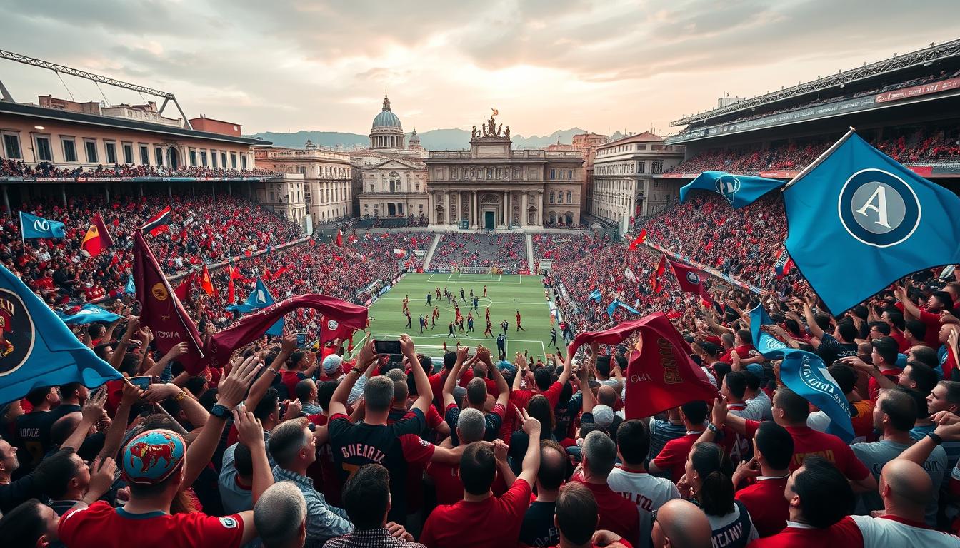 derby del sud calcio Napoli Roma