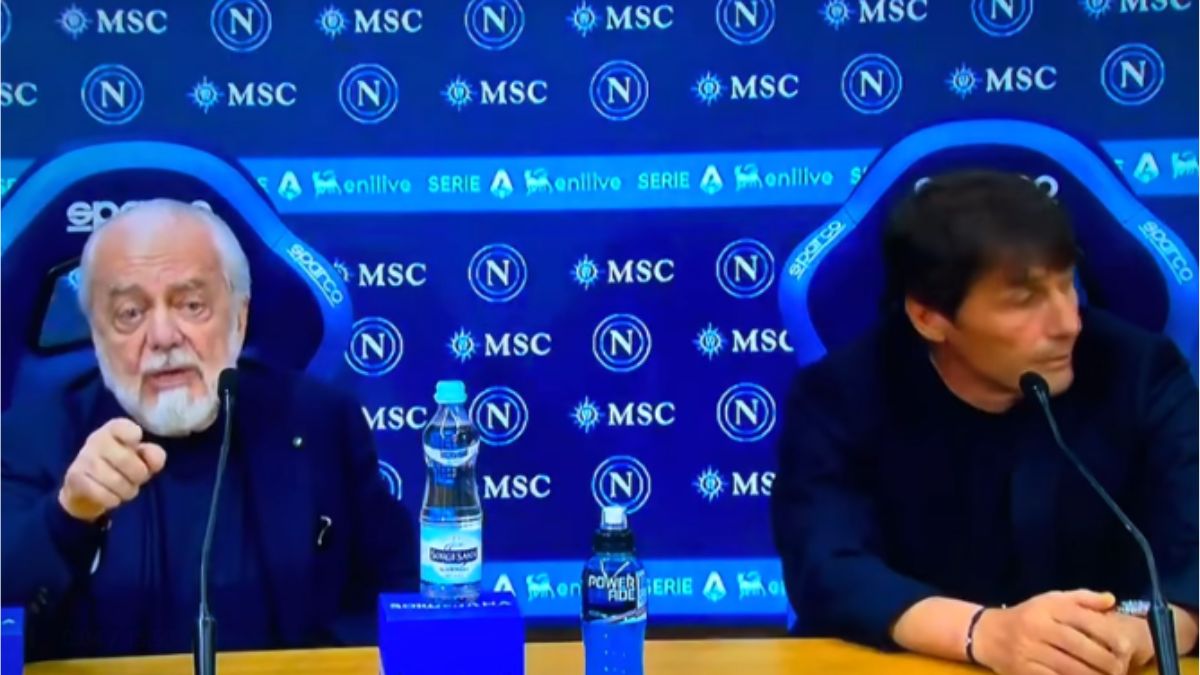 Conferenza De Laurentiis-Conte surreale: un siparietto di cui avremmo fatto volentieri a meno